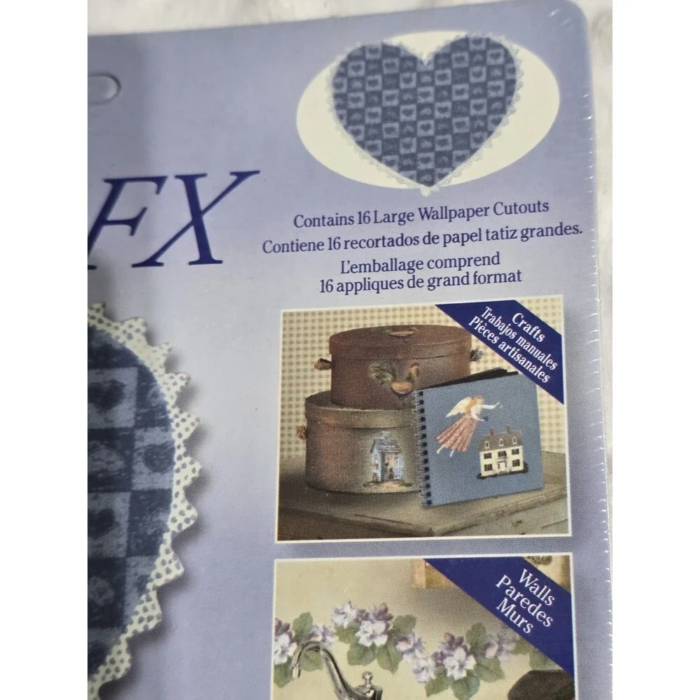 Vintage Cottagecore Blue Heart Wallpaper Cut Outs 2 New Decor FX Packages Canada